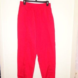 Ladies Lightweight True Red Pants Elastic Waist - Size L